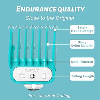 ست 8 عددی شانه ماشین اصلاح وال,وی جی آر,کیمی,dsp پایه فلزی برند vgr