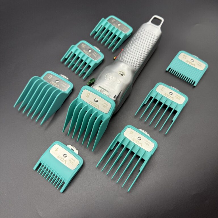 ست 8 عددی شانه ماشین اصلاح وال,وی جی آر,کیمی,dsp پایه فلزی برند vgr